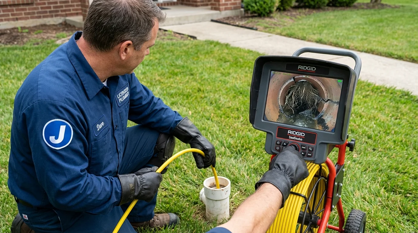 Sewer camera inspection being performed by Johns Plumbing LLC in Caliente